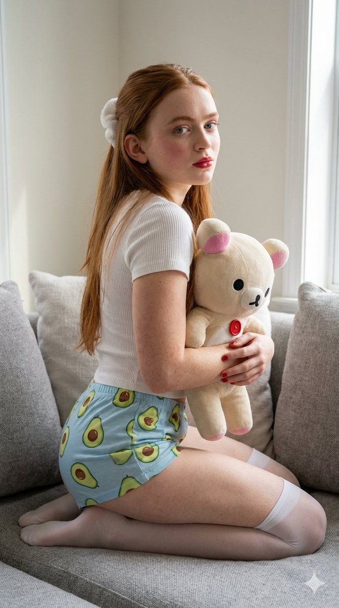 Sample output image for Ginger Woman with Teddy Bear