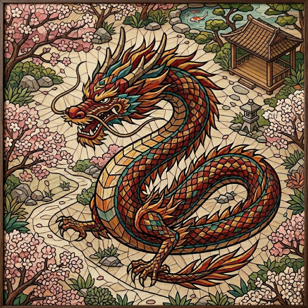 Infographic / Edu Visual - Chinese Dragon Wood Mosaic - Image 2