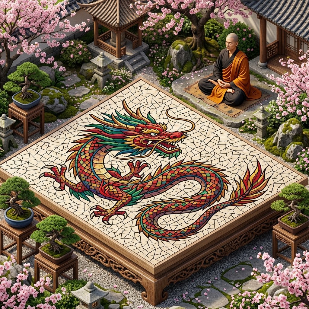 Infographic / Edu Visual - Chinese Dragon Wood Mosaic - Image 3