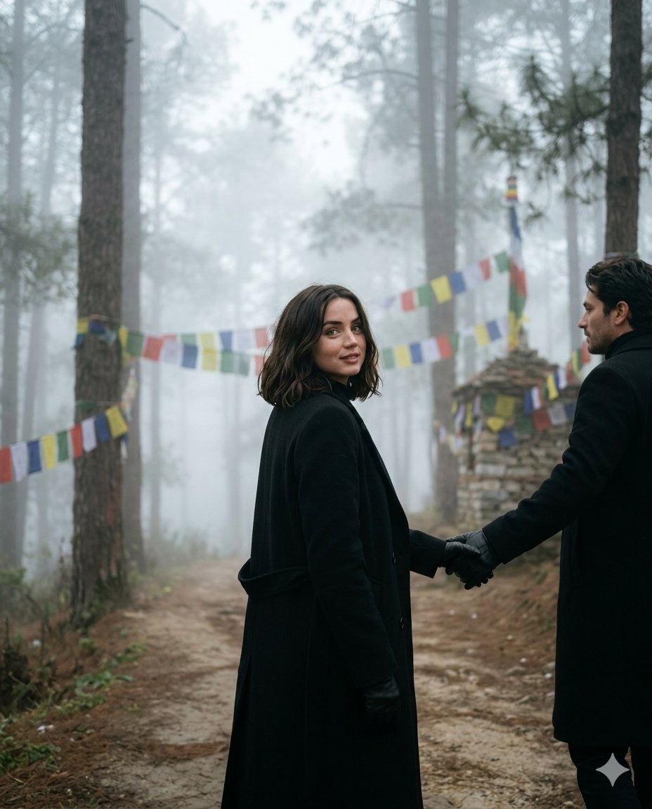 Sample output image for Misty Forest Travel Couple Portrait