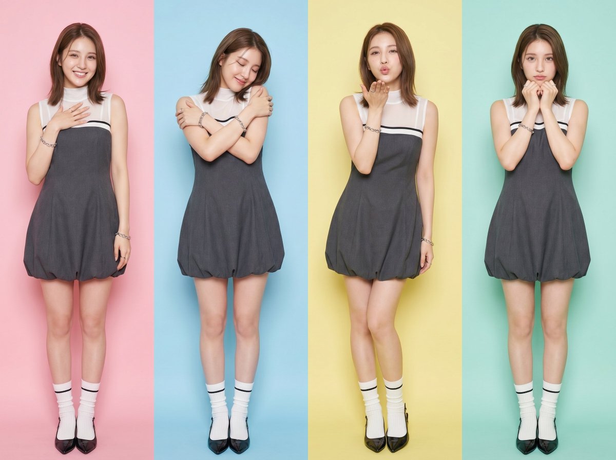 Sample output image for Preppy Fashion Photo Booth Grid
