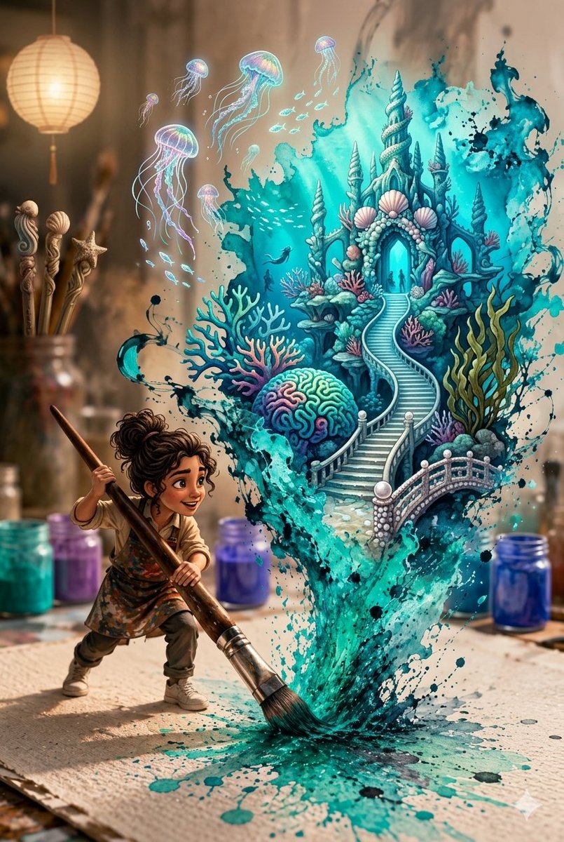 Comic / Storyboard - Magical Underwater Artist Studio - Image 1