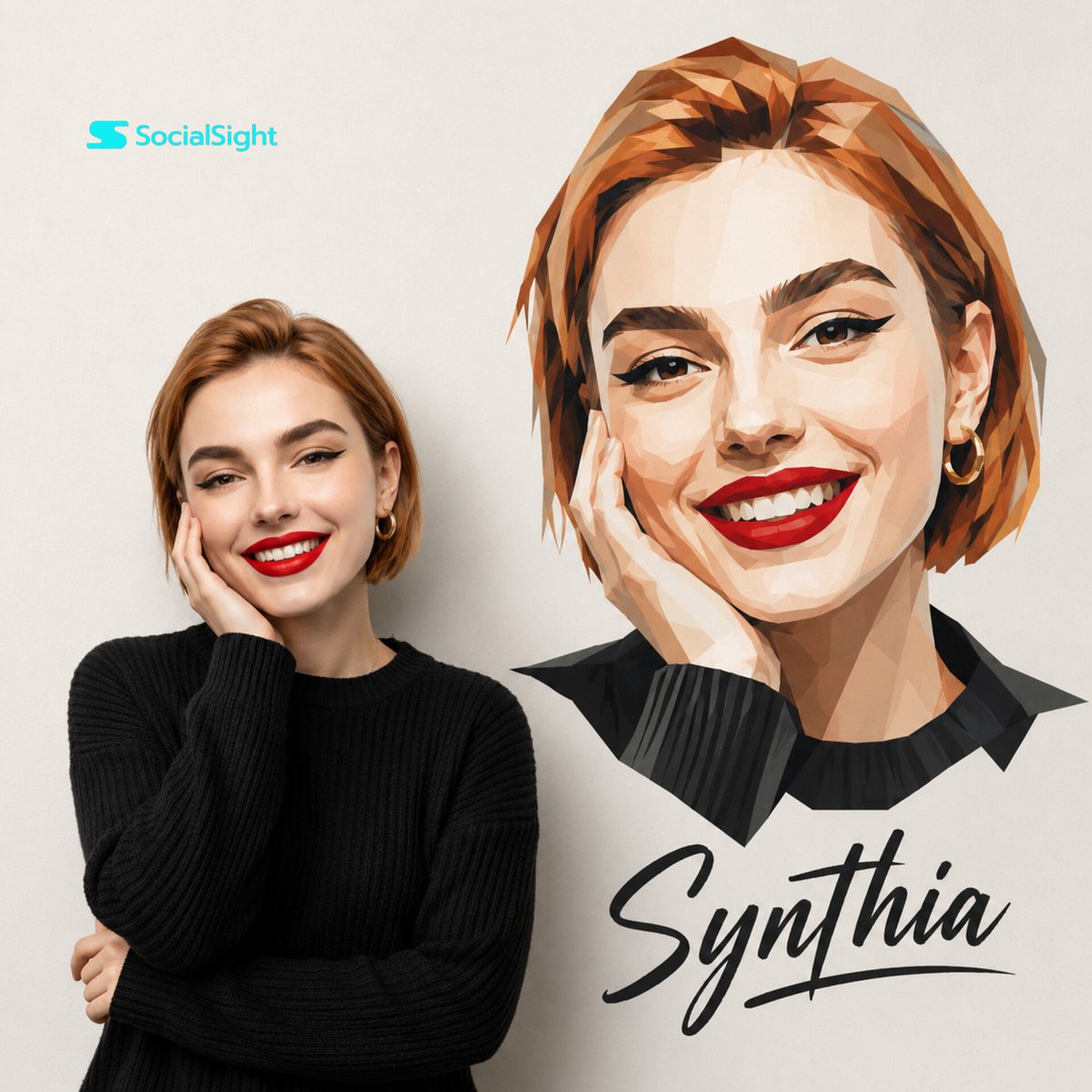 Sample output image for Geometric Studio Portrait Art