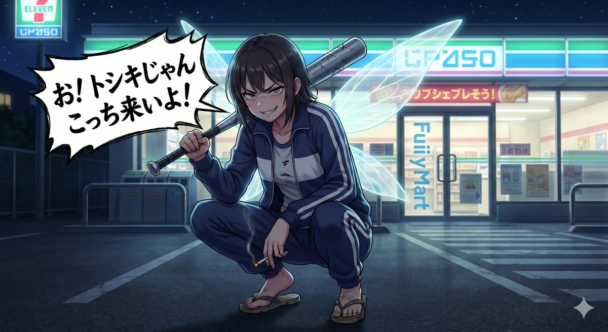 Sample output image for Japanese Hoodlum Anime Fairy