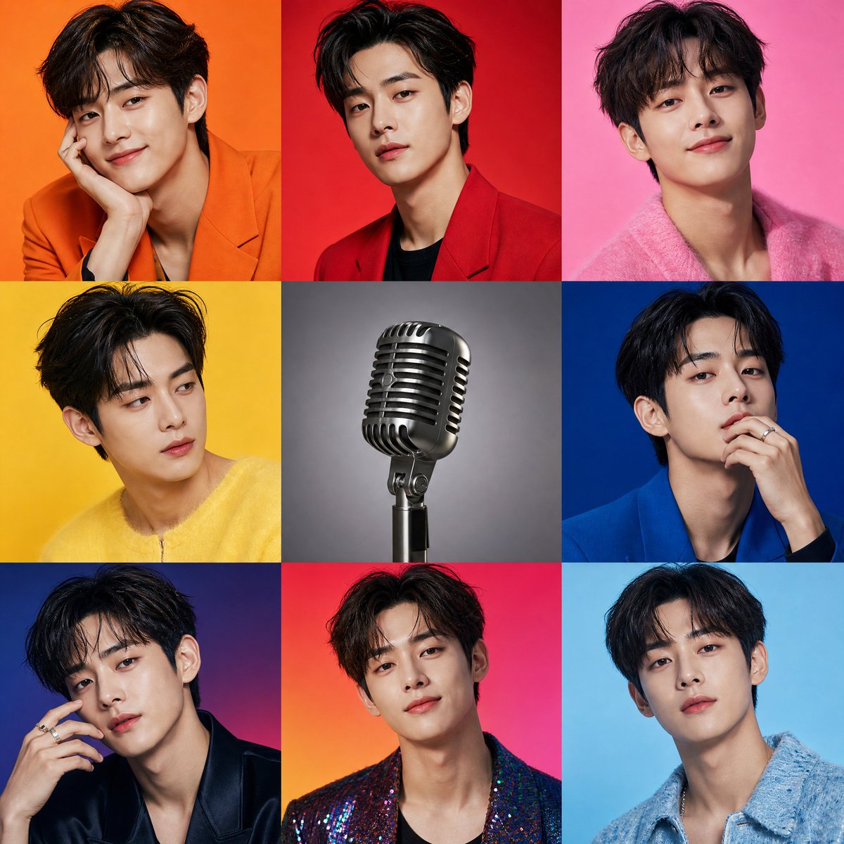 Korean Celebrity Style Collage Poster