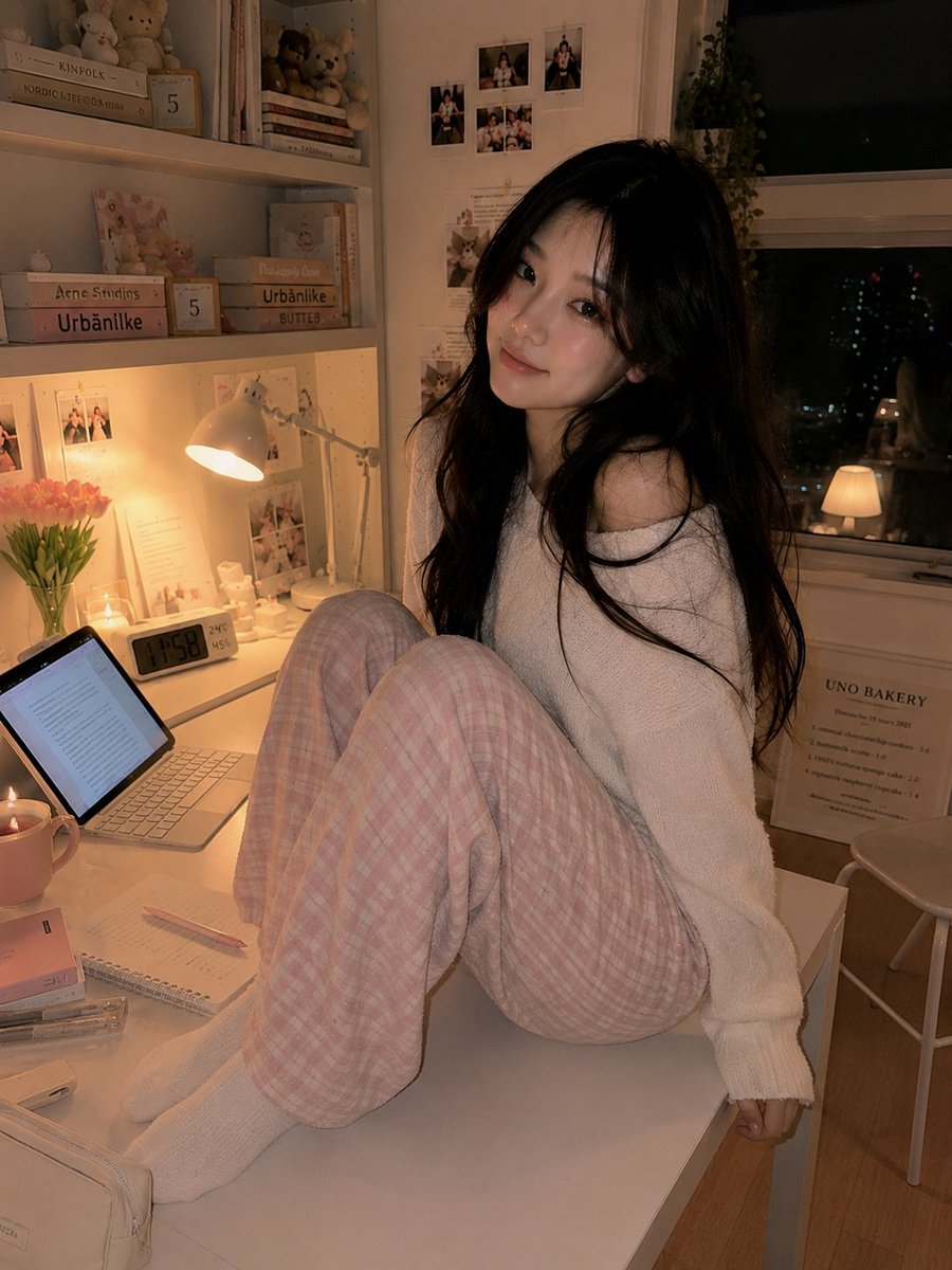 Cozy Study Room Night Portrait example 2