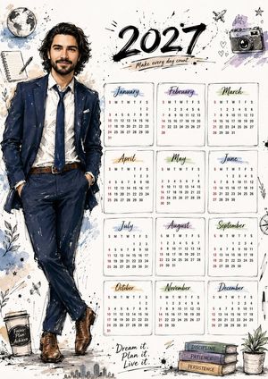 Hand Drawn Doodle Calendar Illustration