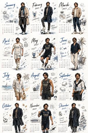 Korean Style Desktop Calendar 2027