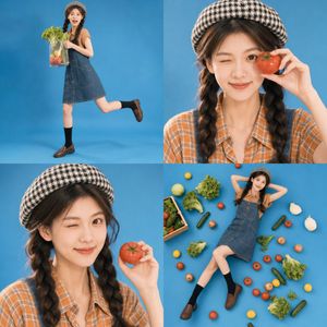 Retro Market-Girl Photo Collage