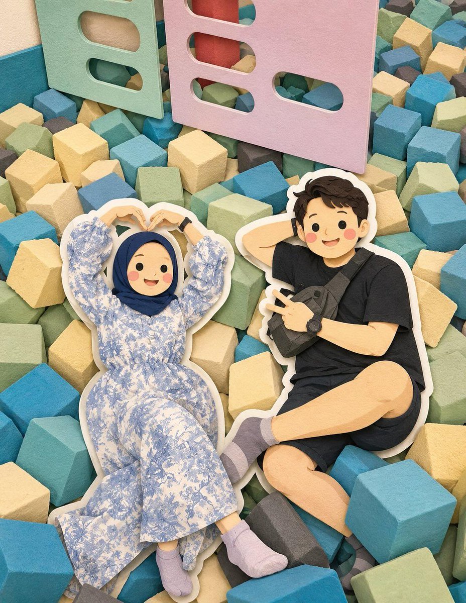 Kawaii Style Muslim Character Lifestyle Photography example 3