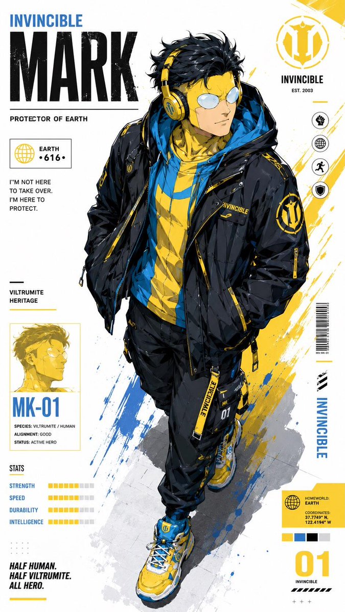 Futuristic Anime Superhero Techwear Poster example 2