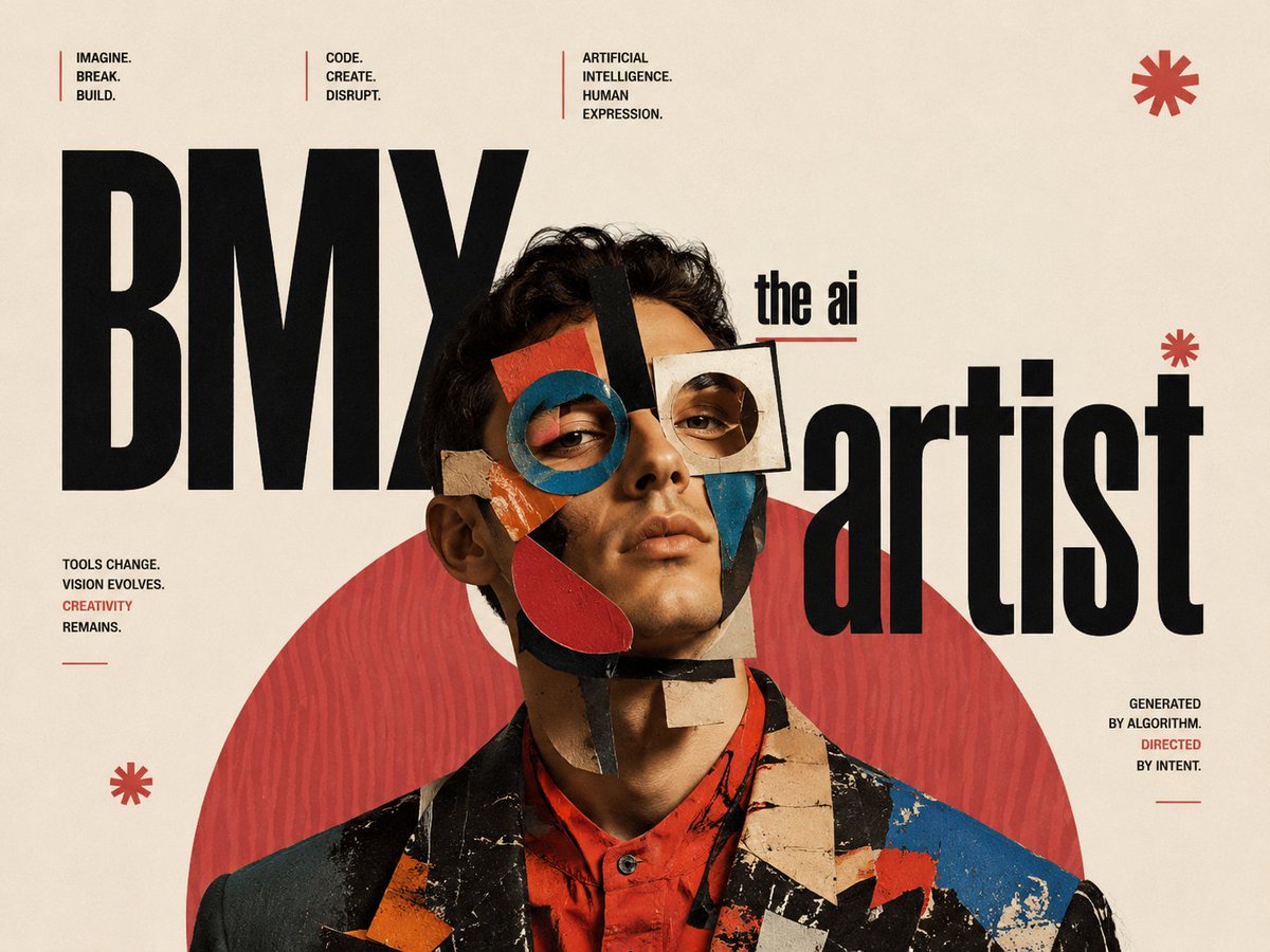 Constructivist AI Artist Editorial Poster