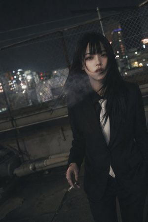 Candid Night Rooftop Portrait
