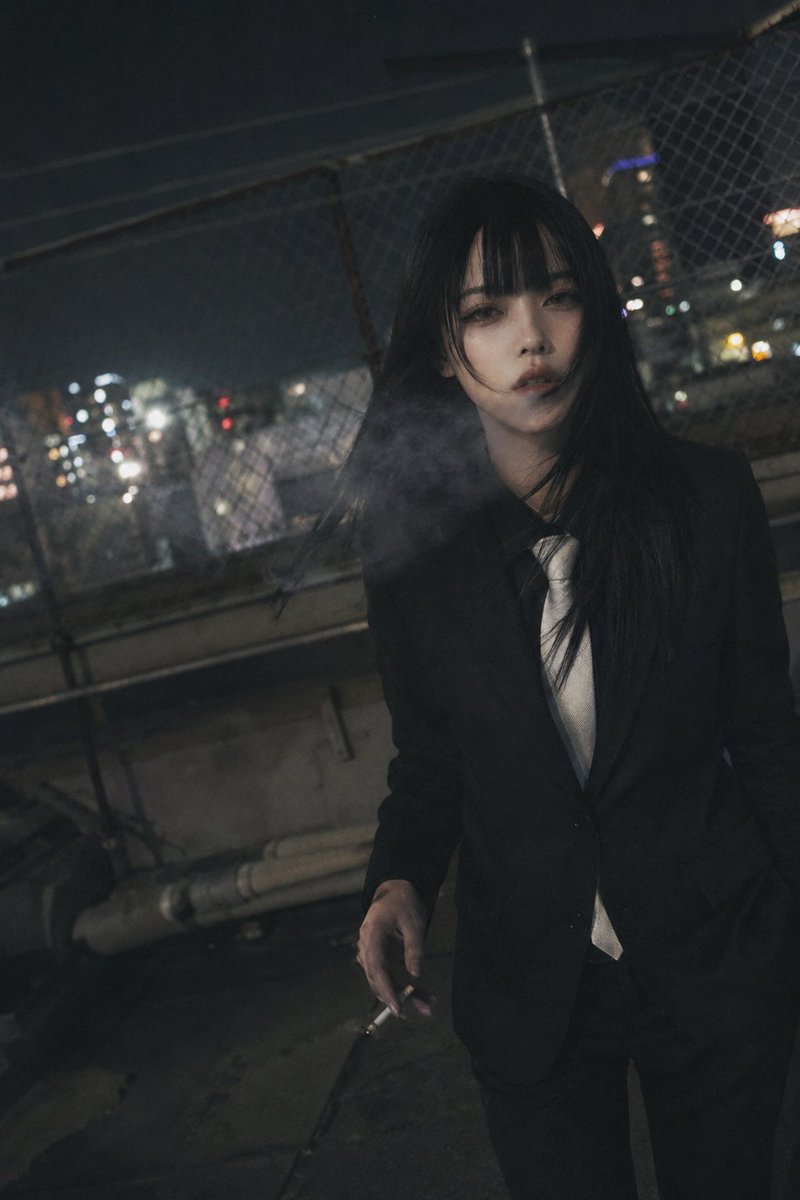 Candid Night Rooftop Portrait