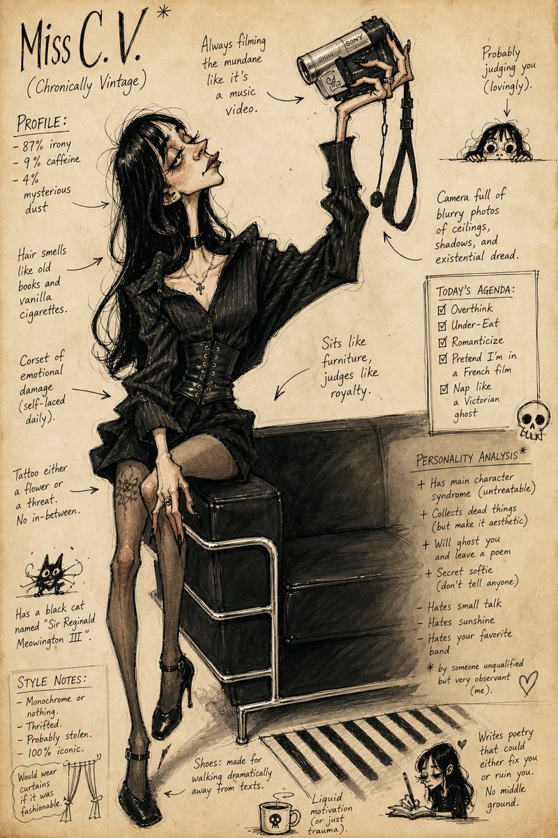 Grotesque Fashion Caricature Sketch