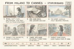 Milano to Cannes Storyboard Sheet