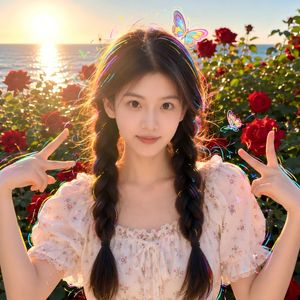 Sunset Seaside Rose Portrait