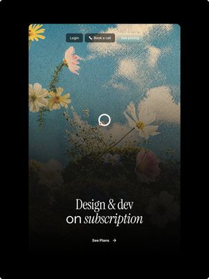 Halftone Floral Landing Page Hero