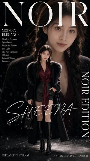 Noir Fashion Editorial Magazine Cover