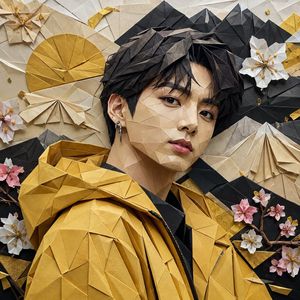 Origami K-Pop Idol Portrait