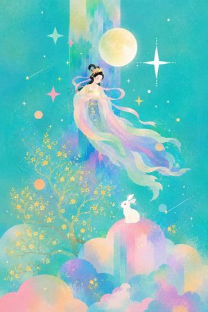 Pastel Moon Goddess Fantasy