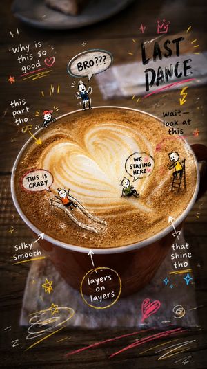 Latte Photo With Emotional Doodles