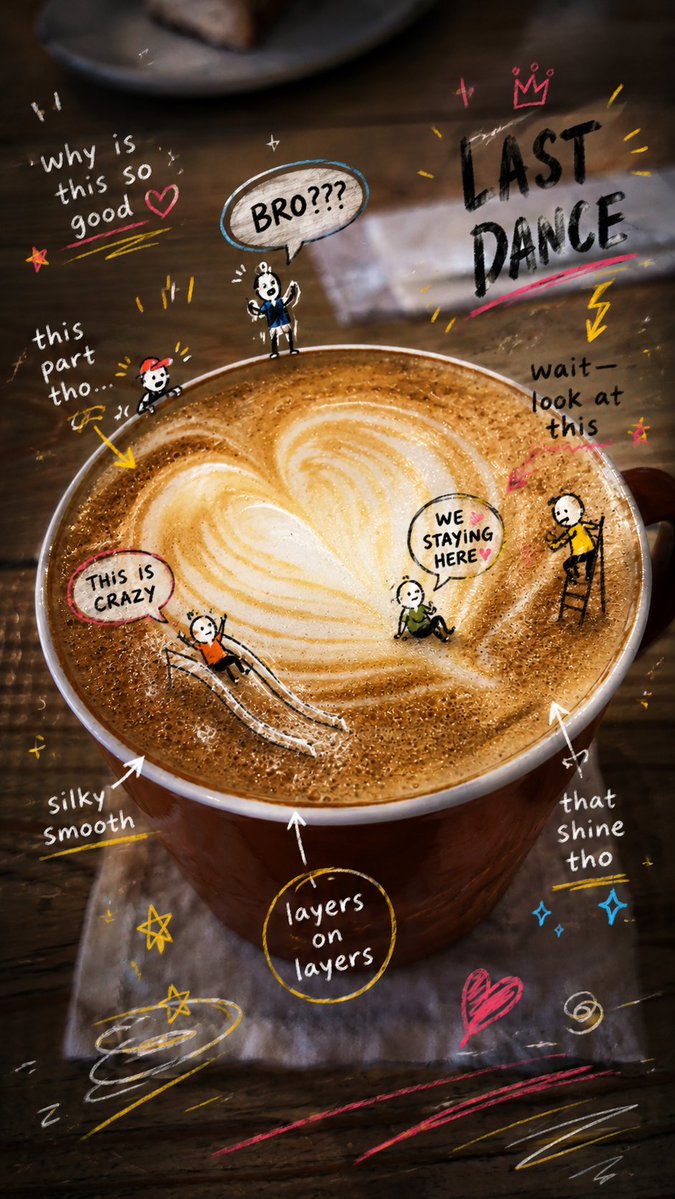 Latte Photo With Emotional Doodles
