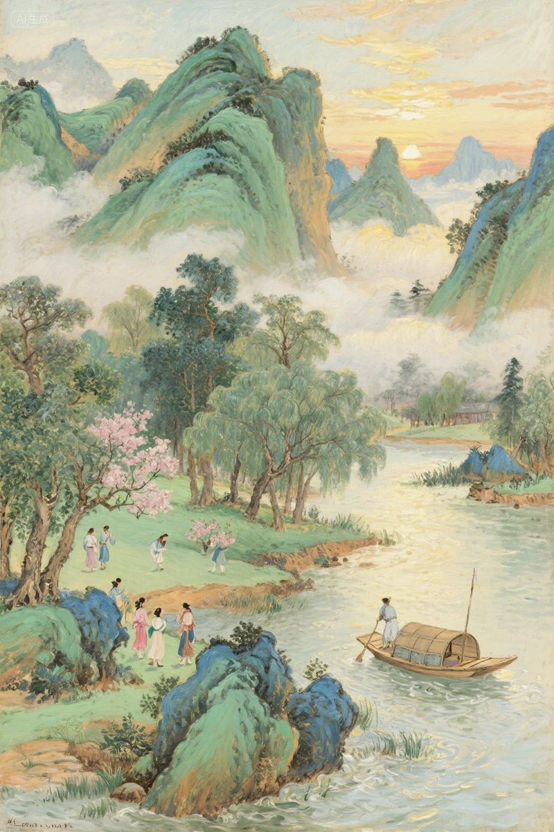 Pastel Chinese Landscape Expansion