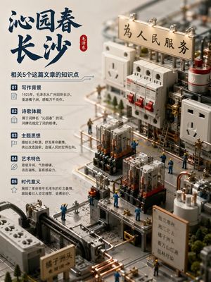 Chinese Poem Electrical Diorama Poster