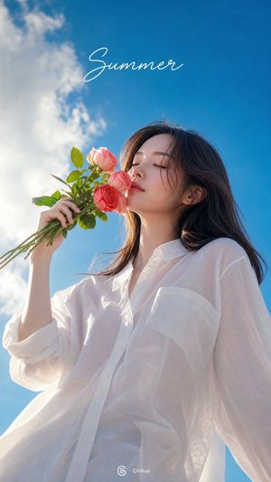 Summer Rose Portrait Wallpaper