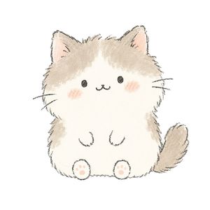 Kawaii Watercolor Kitten