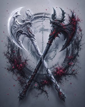 Crossed Dark Eastern Fantasy Halberds