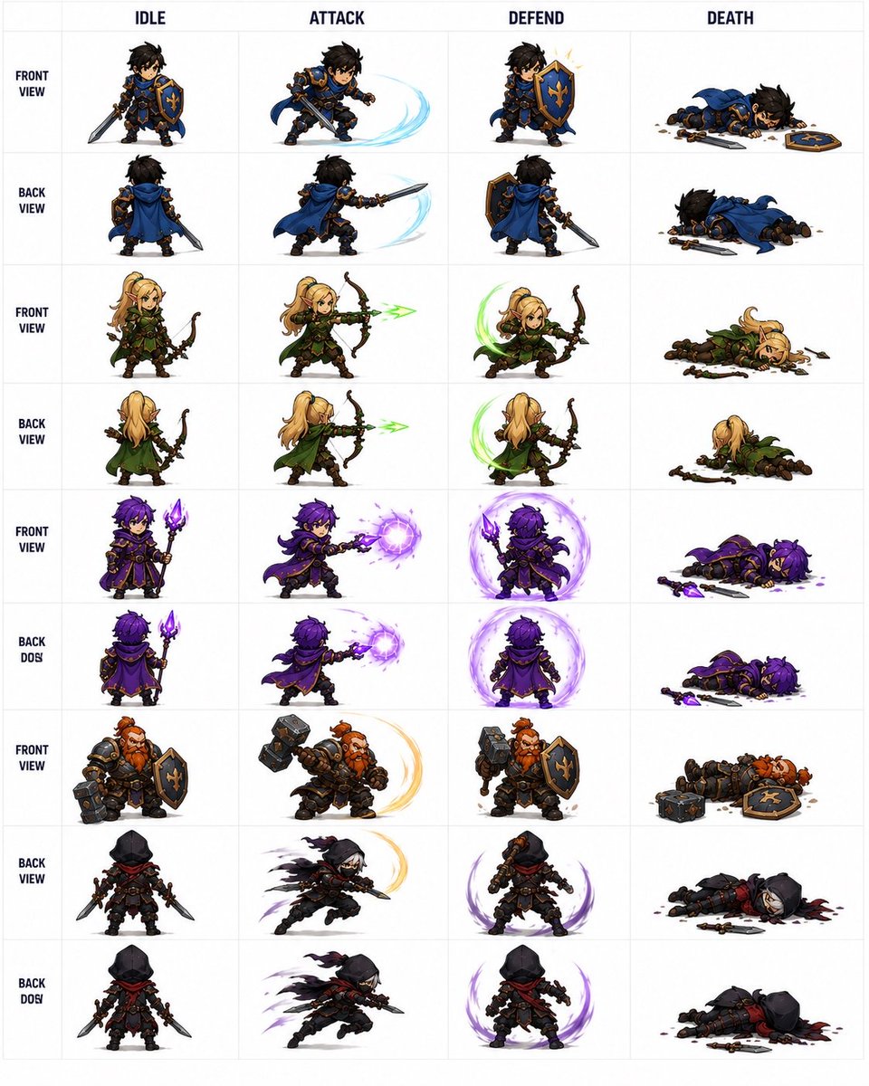 Fantasy Auto-Battler Spritesheet