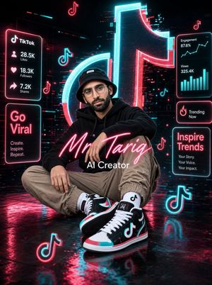 Neon TikTok AI Creator Poster