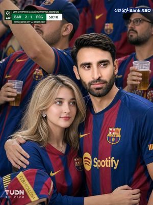 Barcelona Fans Stadium Broadcast Photo