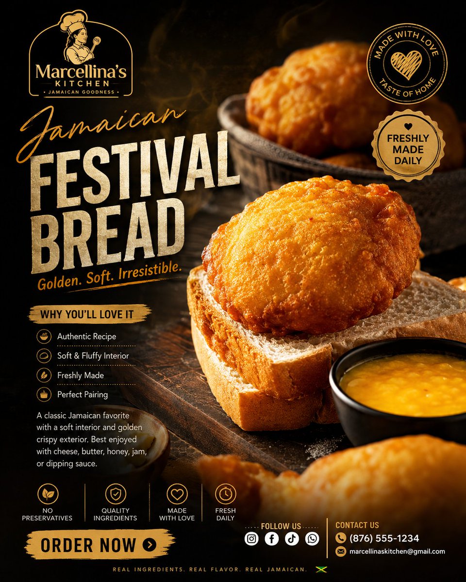 Luxury Jamaican Festival Bread Poster