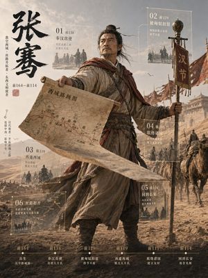 Zhang Qian 3D Historical Archive Poster