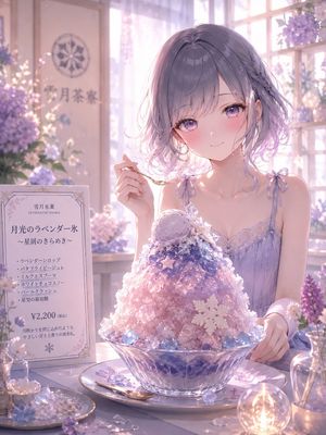 Lavender Kakigori Anime Café