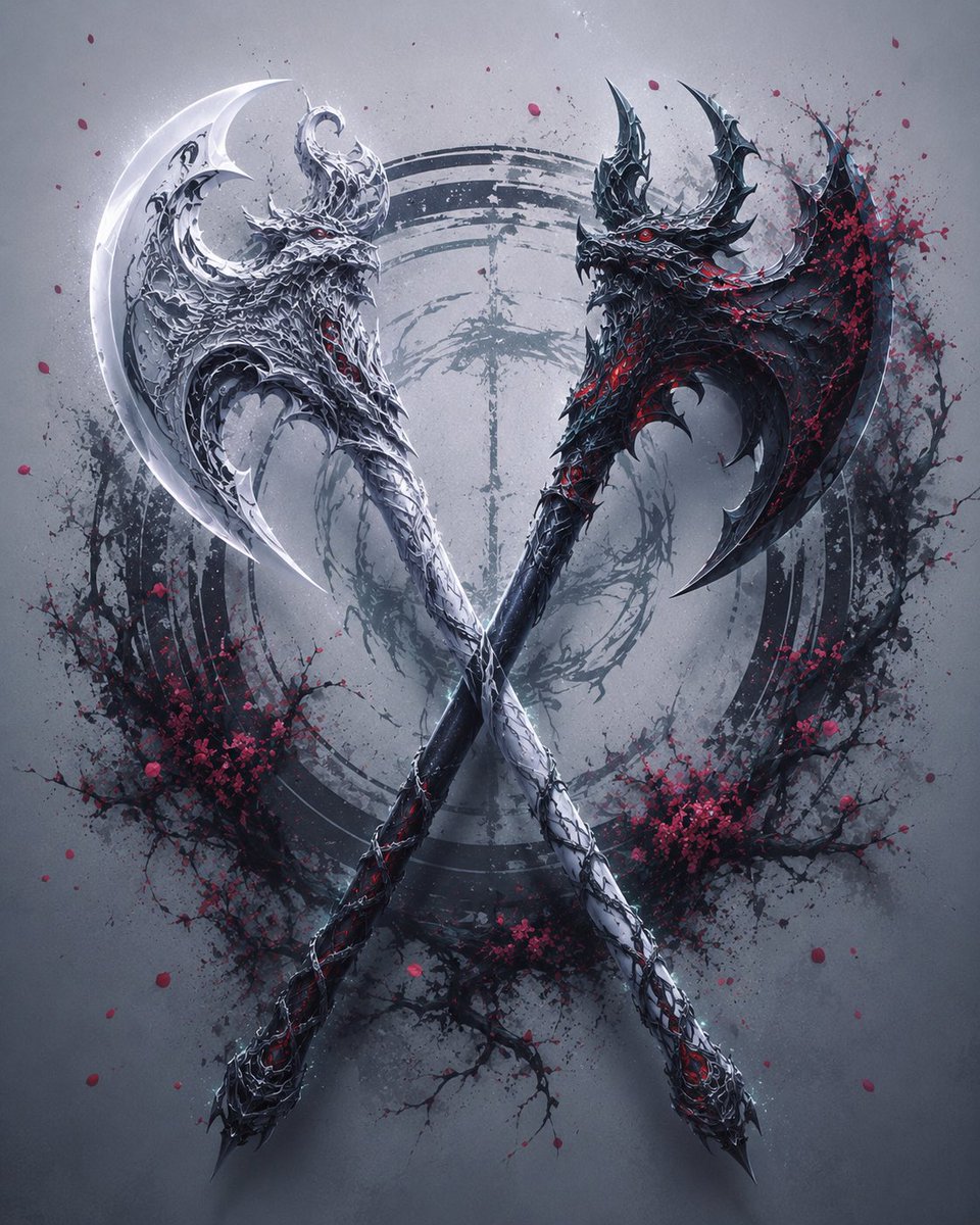 Crossed Eastern Dark Fantasy Polearms