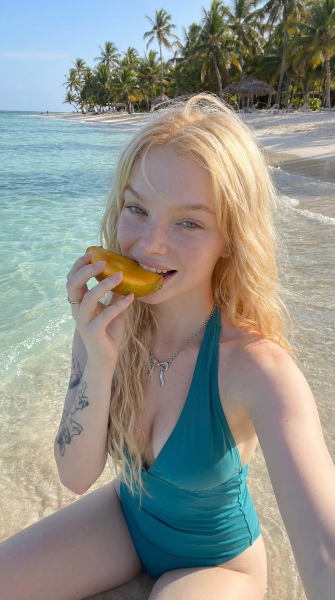 Profile / Avatar - Tropical Beach Mango Selfie - Image 2