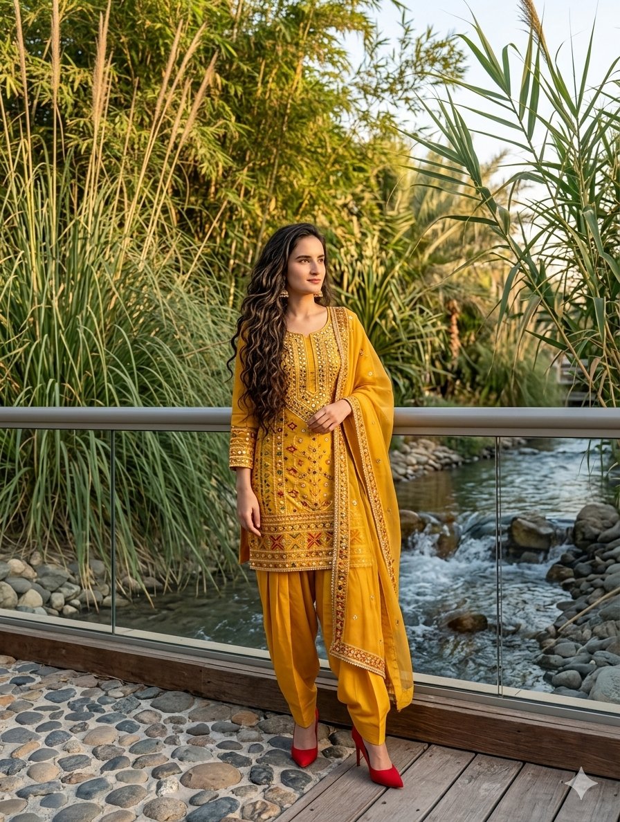 South Asian Woman in Anarkali Dress 2