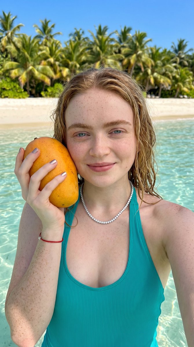 Profile / Avatar - Tropical Beach Mango Selfie Portrait - Image 1