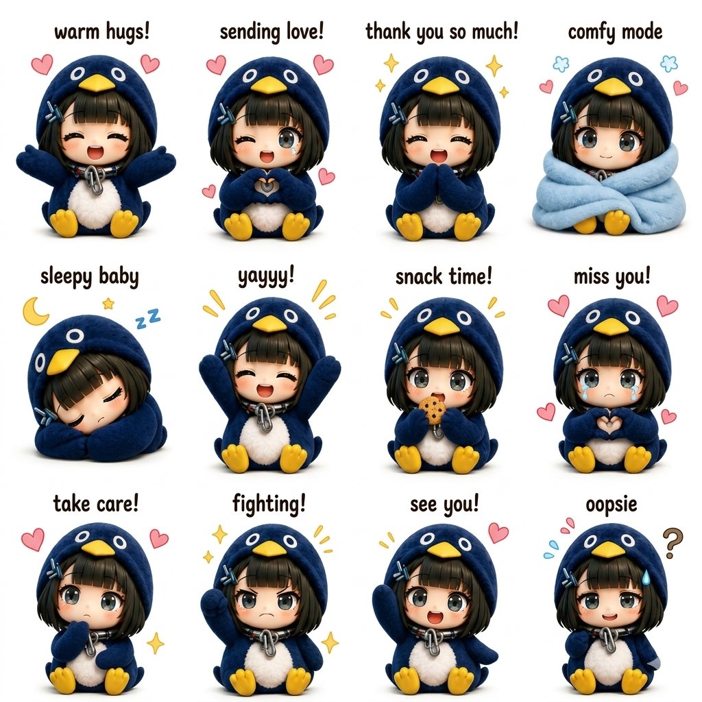 Game Asset - Kawaii Chibi Sticker Sheet - Image 1