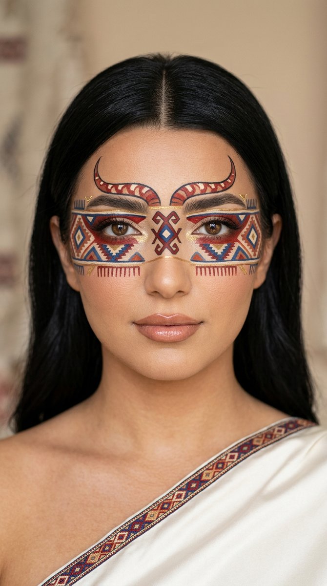 Sample output image for Anatolian Kilim Motif Makeup Art