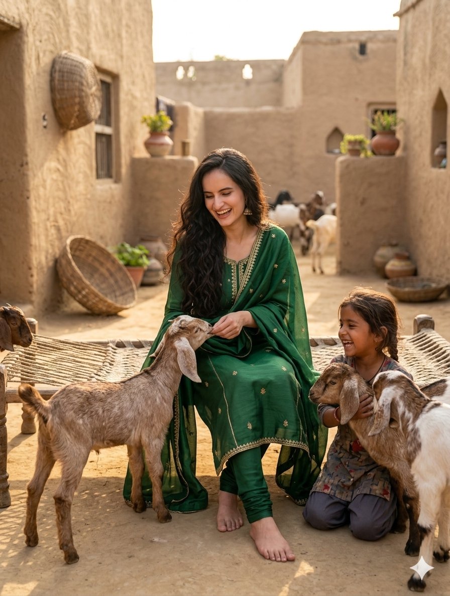 Sample output image for Joyful South Asian Village Scene