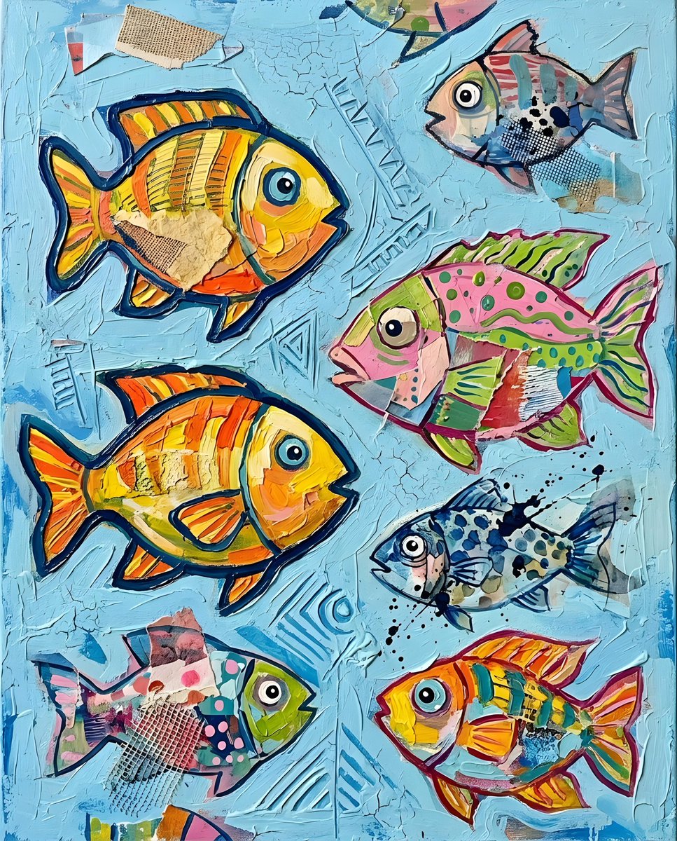 Sample output image for Vibrant Whimsical Fish Illustration