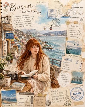 Watercolor Travel Journal Illustration