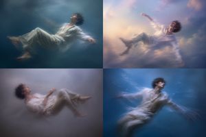 Dreamy Floating Portrait Grid