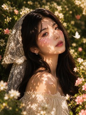 Golden Hour Floral Portrait