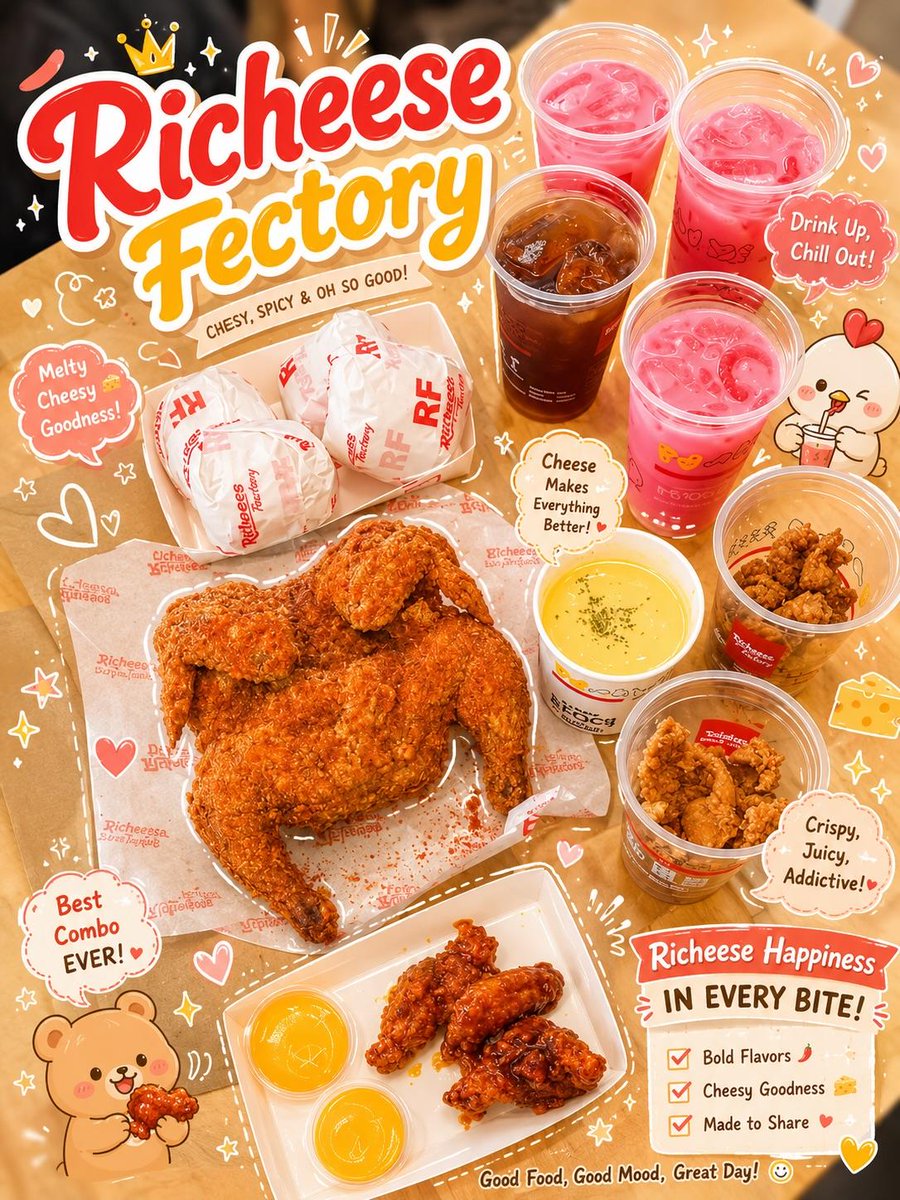 Kawaii Food Advertisement Poster